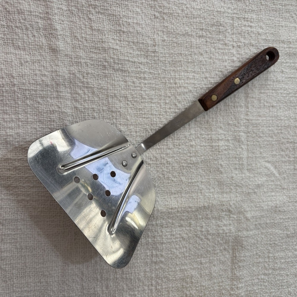 Robinson Knife co large wide spatula turner 12" riveted wood handle Vintage